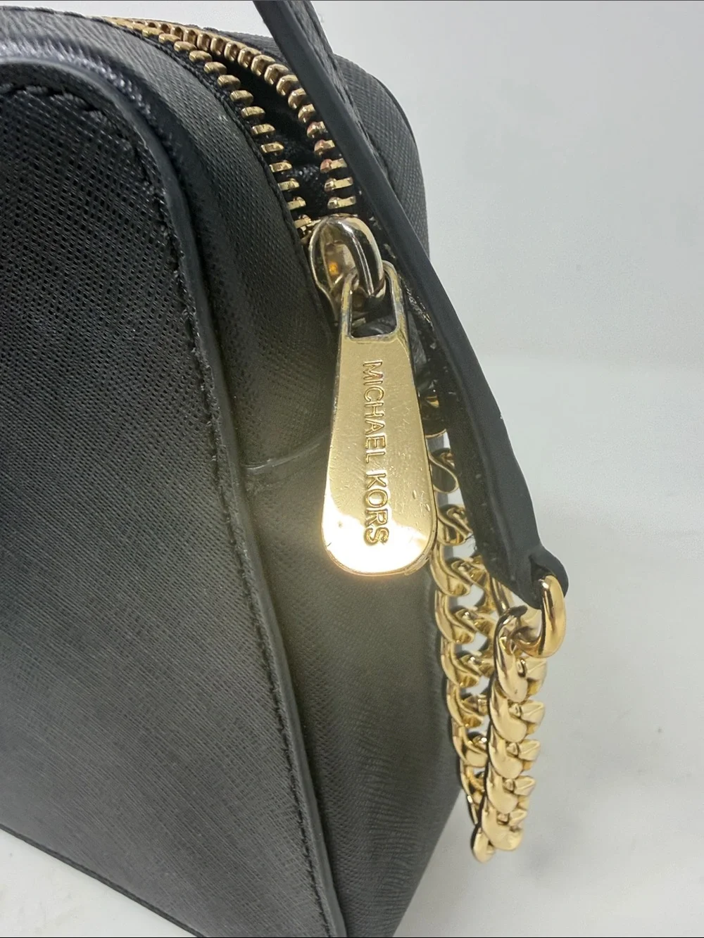 Michael Kors Black Saffiano Leather Jet Set Crossbody Camera Bag